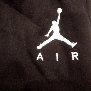 Black Air Jordan Sweat Pants White Jump Man embroidered Size XL